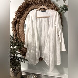 Anthropologie Velvet Brand White Size L Open Front Cotton 🤍 Cardigan 🤍 Coverup